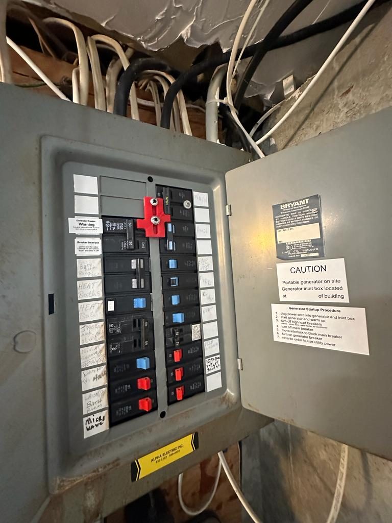 Panel with generator interlock