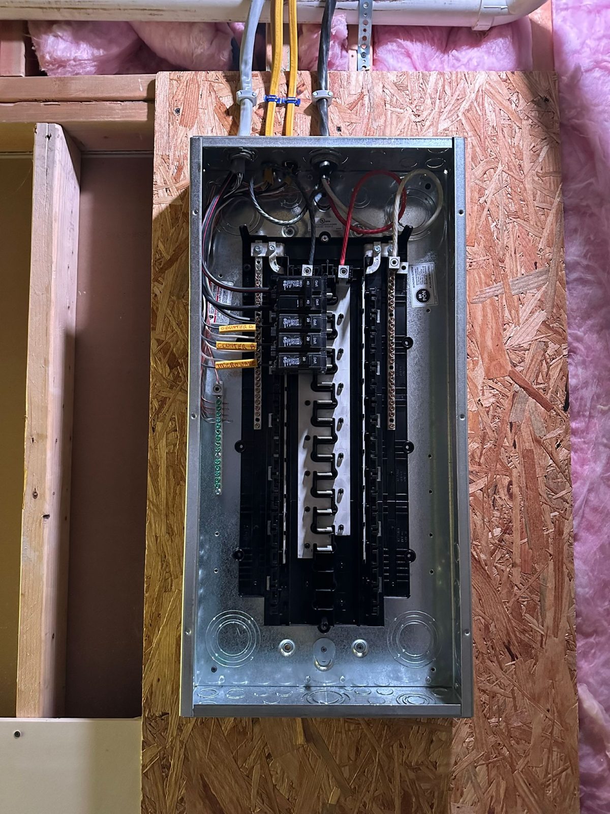 New construction panel rough-in