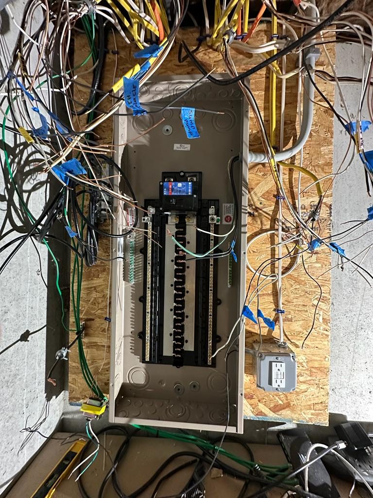 Rough-in wiring at a panel